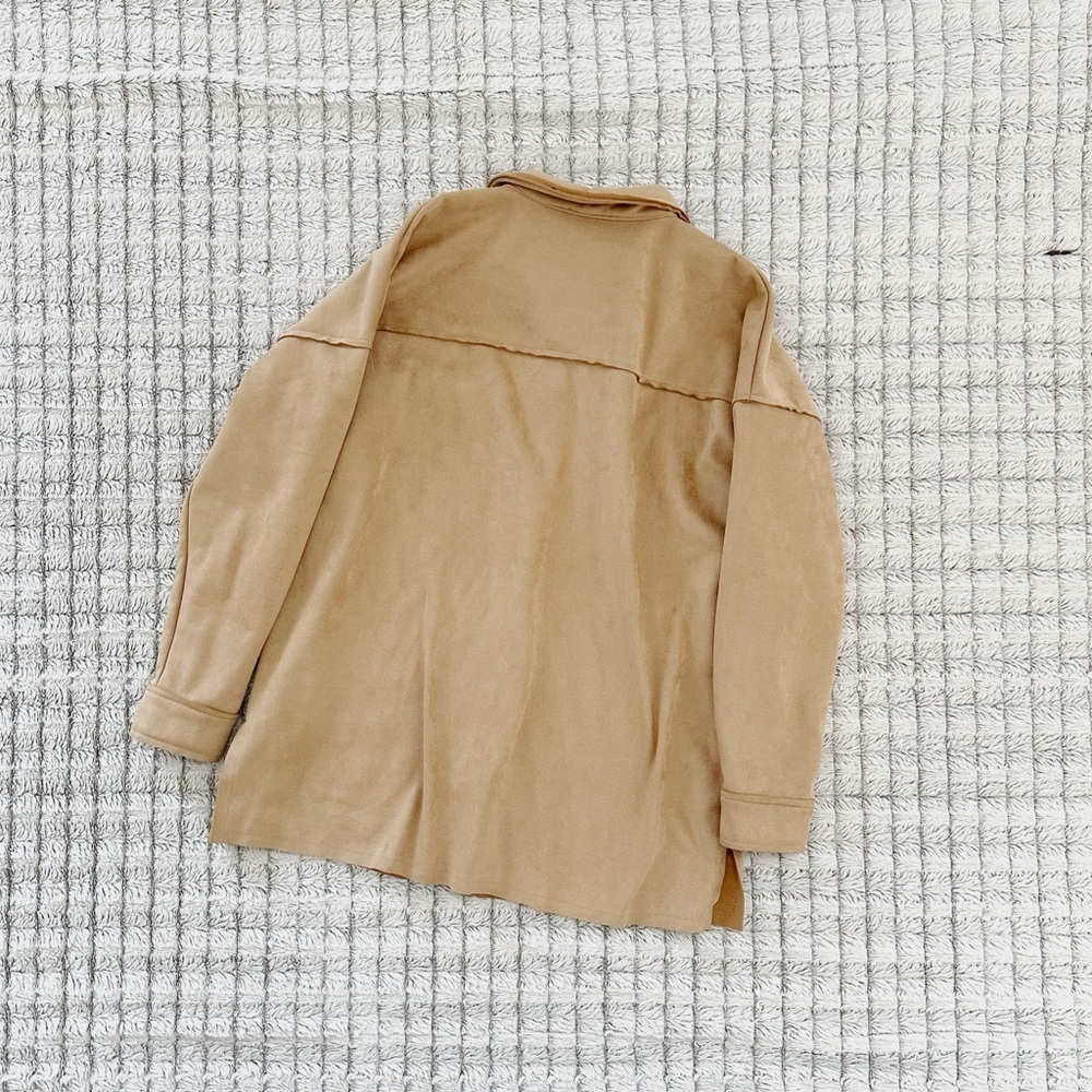 NWT Doe & Rae Tan Button-Up Shirt - Picture 3 of 4